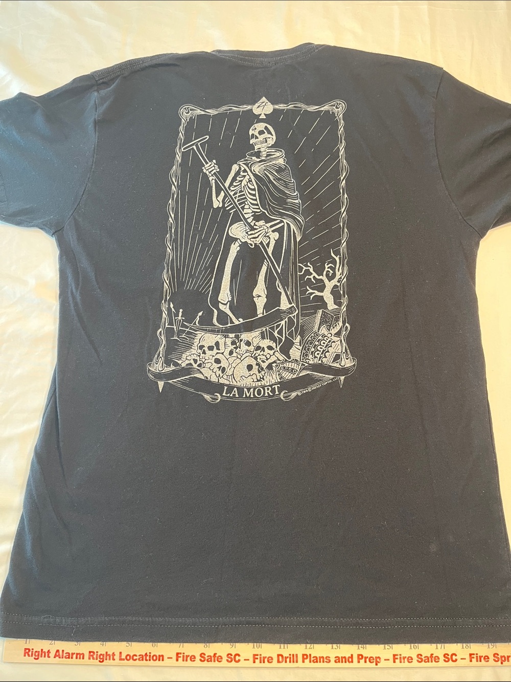Zero Foxtrot La Mort Tarot Card Skull Graphic T-Shirt Black Men’s Medium
